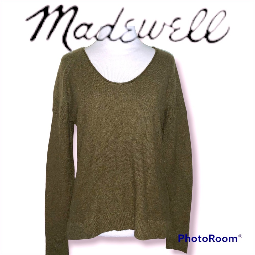 Madewell Small Olive Green Merino Wool Sweater Basic Perfect for Autumn! 🍂☕️